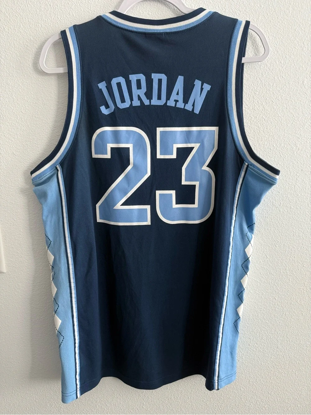 Nike Michael Jordan Navy & Carolina Blue North Carolina 23 Basketball Jersey